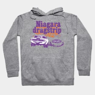 Vintage Niagara Dragstrip - Distressed burnout look - Purple print Hoodie